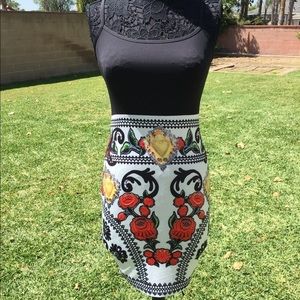 Black and white‎ dress with jewled print NWT